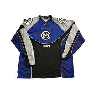 Vintage Moose Racing USA XCR Jersey Mens XL Blue Black Motocross Racing Cordura